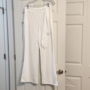White flare leg dress pants